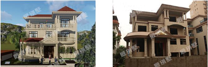 農(nóng)村別墅效果圖實(shí)景圖直接對(duì)比，誰(shuí)說(shuō)實(shí)景圖不如效果圖
