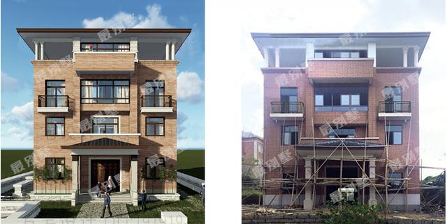 農(nóng)村別墅效果圖實(shí)景圖直接對(duì)比，誰(shuí)說(shuō)實(shí)景圖不如效果圖