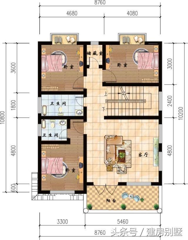 8.76×10.2米四層農(nóng)村別墅，鎮(zhèn)長家的房子都不如這個好