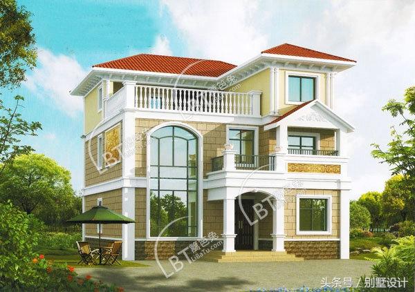 二層半三層獨(dú)棟別墅設(shè)計(jì)圖紙帶效果圖占地138平方米，客廳挑空復(fù)式樓！