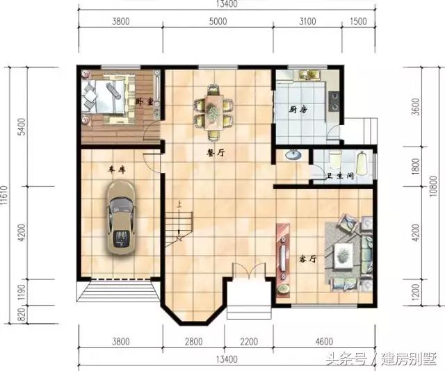 13.4×10.8米兩層別墅臥室均帶陽臺，再也不用跟妹妹搶了