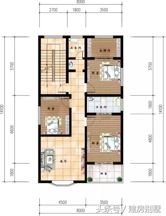 8×12.3米四層帶店面的商住兩用房，誰說面寬小的房子不好看