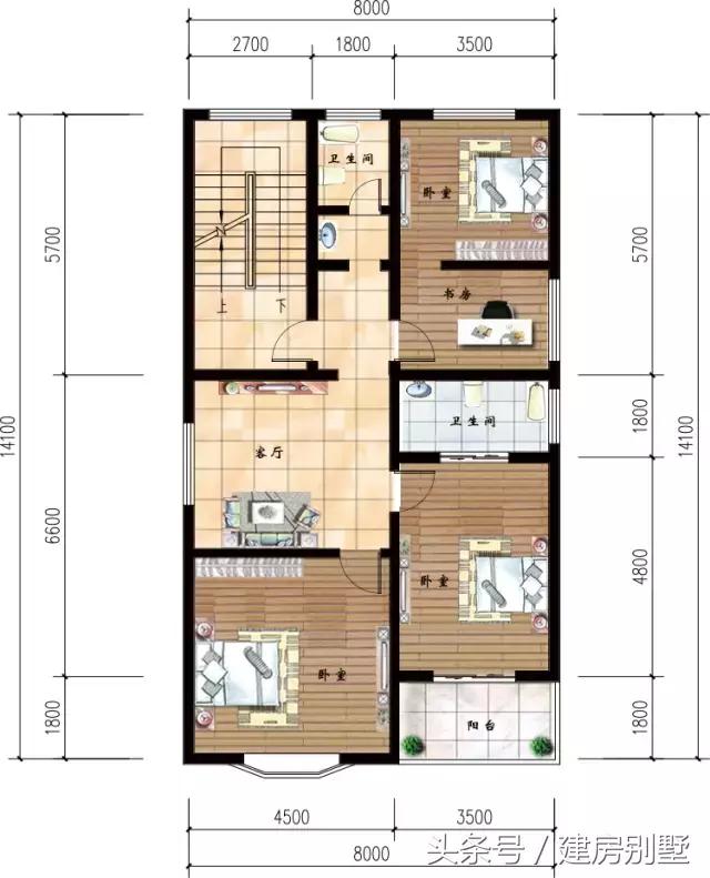 8×12.3米四層帶店面的商住兩用房，誰說面寬小的房子不好看