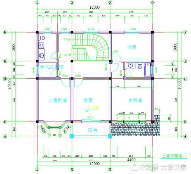 帶旋轉(zhuǎn)樓梯的農(nóng)村別墅戶型，建好了就是人生贏家