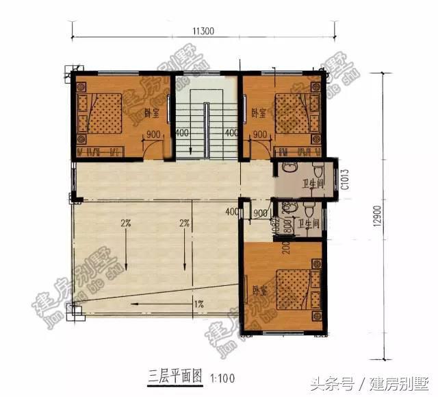 11.3×12.9米三層農(nóng)村別墅，經(jīng)典不過(guò)時(shí)戶型