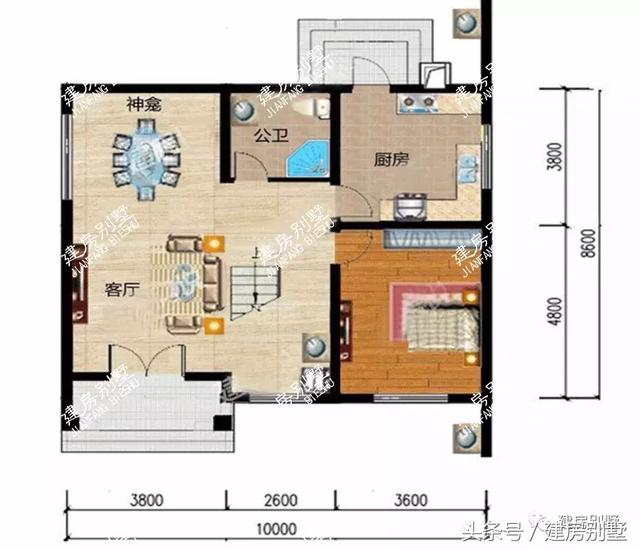 2棟10*10磚混結(jié)構(gòu)的二層別墅設(shè)計圖，造價十幾萬，一輛車錢就能蓋棟新房