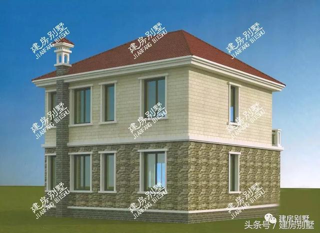 2棟10*10磚混結(jié)構(gòu)的二層別墅設(shè)計圖，造價十幾萬，一輛車錢就能蓋棟新房