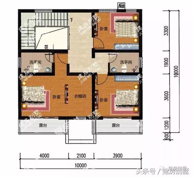 2棟10*10磚混結(jié)構(gòu)的二層別墅設(shè)計圖，造價十幾萬，一輛車錢就能蓋棟新房