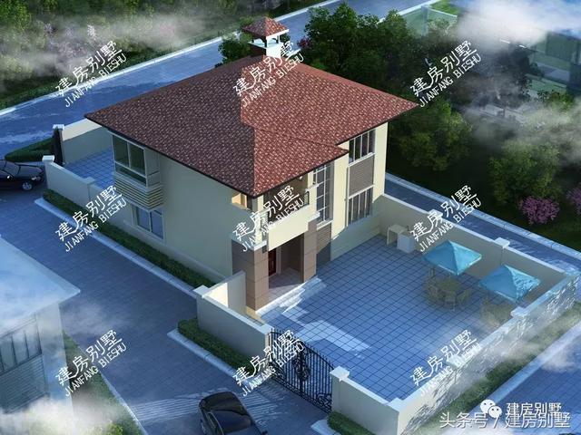 2棟10*10磚混結(jié)構(gòu)的二層別墅設(shè)計圖，造價十幾萬，一輛車錢就能蓋棟新房