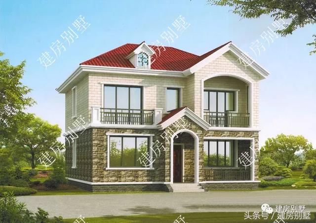2棟10*10磚混結(jié)構(gòu)的二層別墅設(shè)計圖，造價十幾萬，一輛車錢就能蓋棟新房