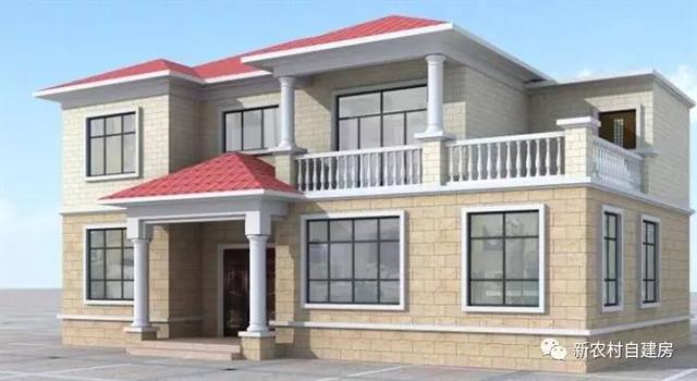 20萬內(nèi)的農(nóng)村私人別墅設(shè)計(jì)圖，14x9米，含平面圖和立面圖