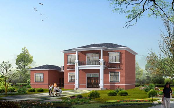 18萬帶堂屋的二層農(nóng)村別墅，廚房單獨建好不好 含平面和立面圖