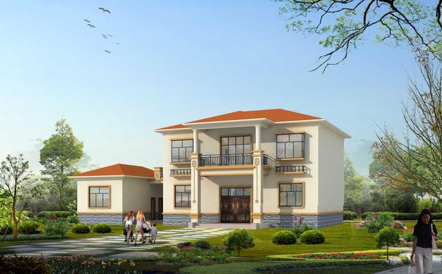 18萬帶堂屋的二層農(nóng)村別墅，廚房單獨建好不好 含平面和立面圖