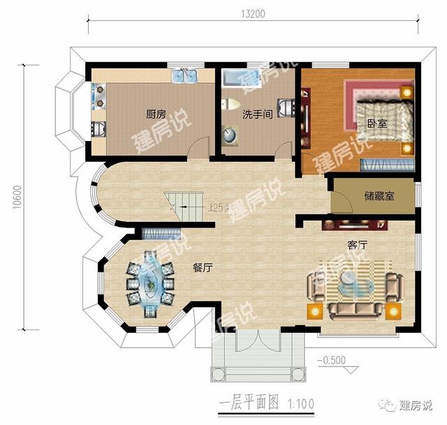 多臥室的三層農(nóng)村別墅，既簡約大氣又有時尚感