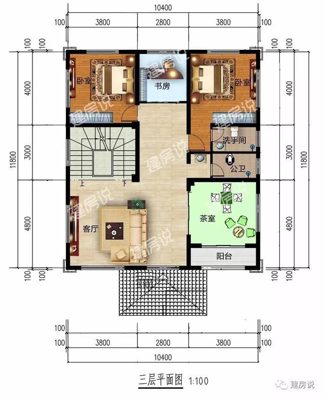 10.4X11.8米農(nóng)村四層別墅，精美洋氣的經(jīng)典之作