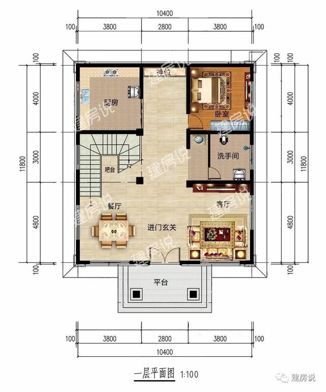 10.4X11.8米農(nóng)村四層別墅，精美洋氣的經(jīng)典之作