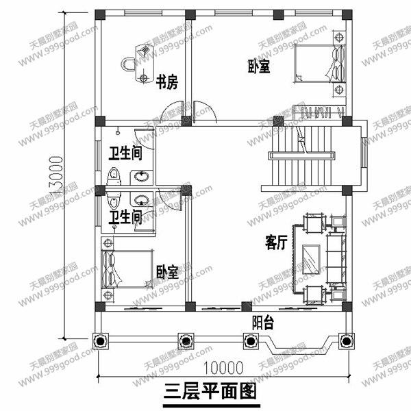 3套三層半別墅設計圖，第一套造價只要33萬