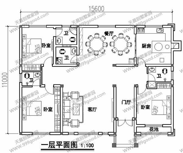 3套造價18萬的一層自建房圖紙