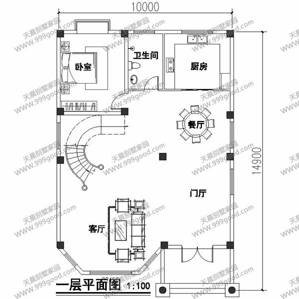 6套面寬10米左右的別墅圖紙，用地面寬小就這樣建！