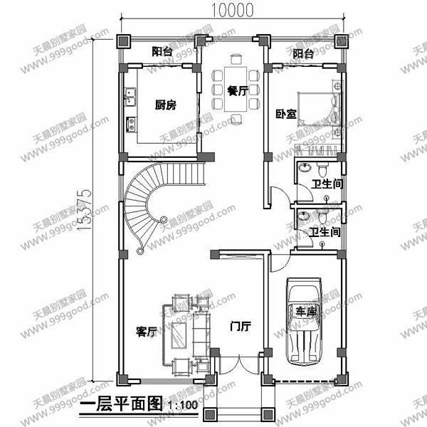 6套面寬10米左右的別墅圖紙，用地面寬小就這樣建！