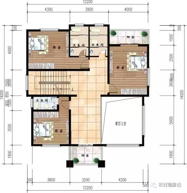 12.2×14米挑空客廳三層農(nóng)村別墅，這樣的房子你建不建
