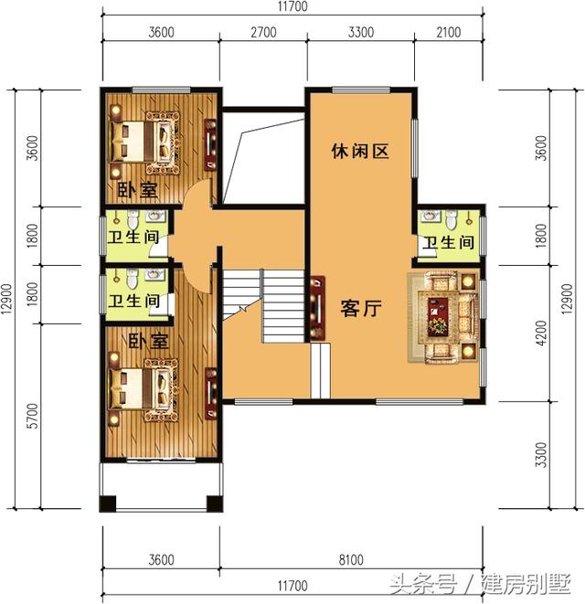 11.7×12.9米三層農(nóng)村別墅，建房就要與眾不同和獨(dú)一無二