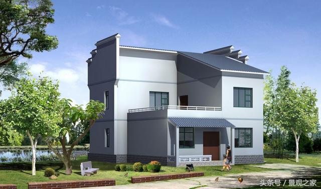 二層新農(nóng)村房屋設(shè)計圖紙，120平方農(nóng)村二層別墅設(shè)計圖