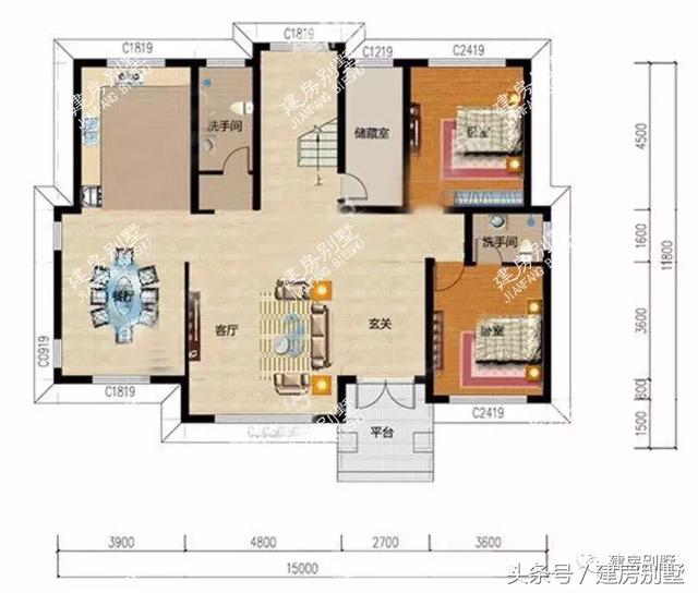 3棟三層農(nóng)村別墅設(shè)計(jì)圖，簡約大氣，無論蓋哪一棟都能讓你倍有面兒