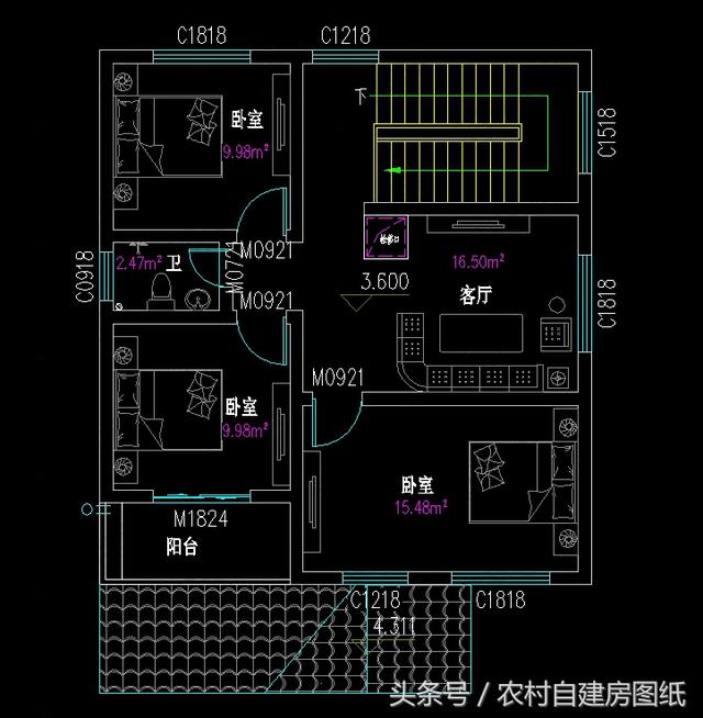 4款小戶型別墅圖，100平以內(nèi)的二層農(nóng)村房，又精致又溫馨，造價(jià)不貴隨便建