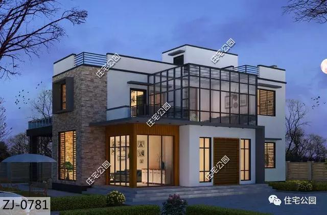 14×14米二層別墅圖，時尚而具有藝術(shù)氣質(zhì)的外觀造型，讓人印象深刻。