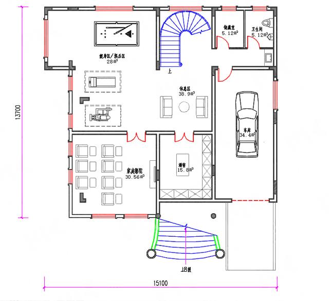 復式三層70萬180㎡別墅施工圖，帶地下室酒窖家庭影院吧臺，將住房和娛樂完美結合的農村別墅戶型圖