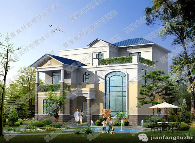 復式三層70萬180㎡別墅施工圖，帶地下室酒窖家庭影院吧臺，將住房和娛樂完美結合的農村別墅戶型圖