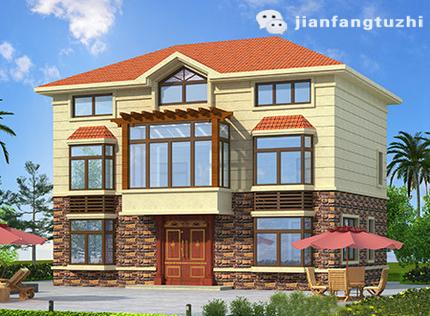 二層帶閣樓新農(nóng)村別墅全套施工圖110㎡30萬2廳4室?guī)迮剖?，?jiǎn)單又實(shí)用