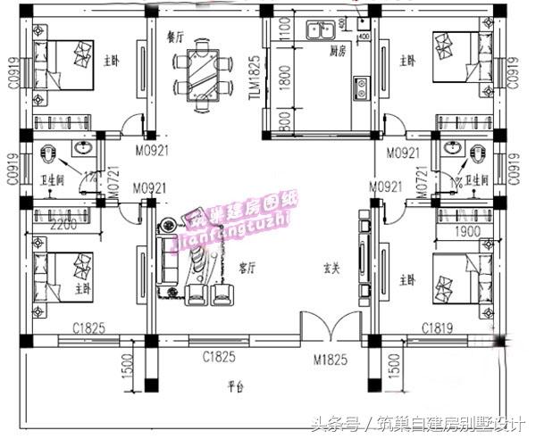 占地150平米左右的一層現(xiàn)代農(nóng)村別墅設(shè)計(jì)圖，室內(nèi)布局寬敞合理，含全套施工圖