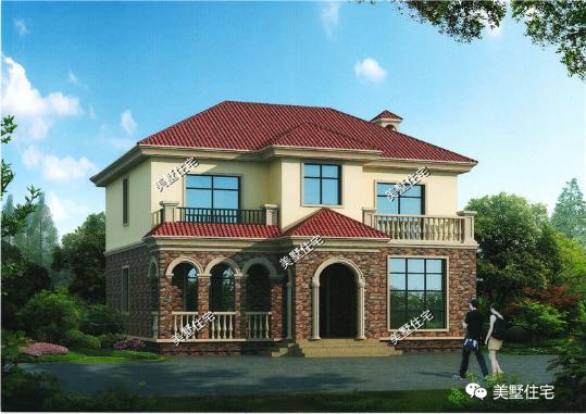 15款二層別墅圖，戶型方正施工簡單，主體造價最低只要18萬，性價超高的啊