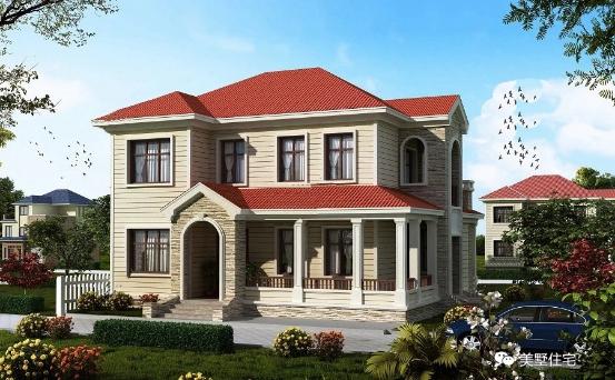 15款二層別墅圖，戶型方正施工簡單，主體造價最低只要18萬，性價超高的啊