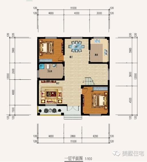 15款二層別墅圖，戶型方正施工簡單，主體造價最低只要18萬，性價超高的啊