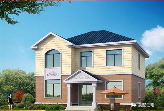 15款二層別墅圖，戶型方正施工簡單，主體造價最低只要18萬，性價超高的啊