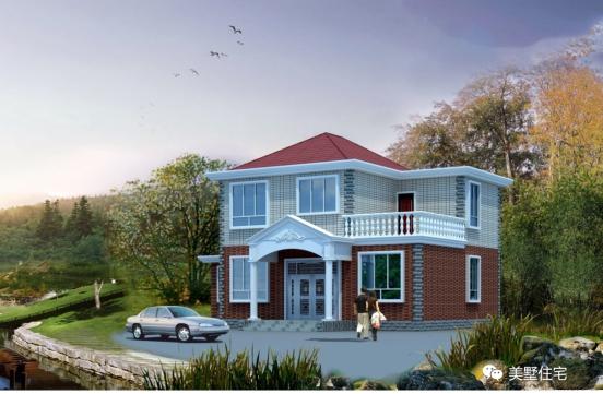 15款二層別墅圖，戶型方正施工簡單，主體造價最低只要18萬，性價超高的啊