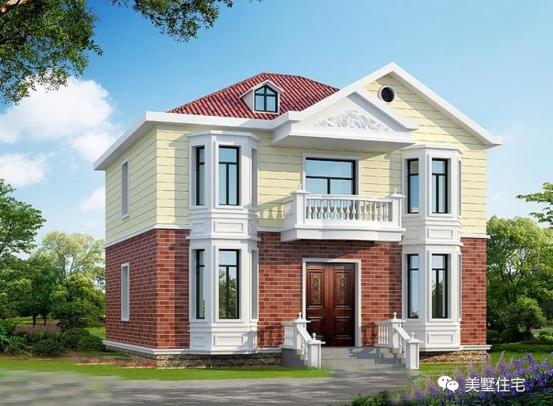 15款二層別墅圖，戶型方正施工簡單，主體造價最低只要18萬，性價超高的啊