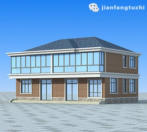 14×9磚混結(jié)構(gòu)二層雙拼農(nóng)村別墅圖，單戶有1廳4臥