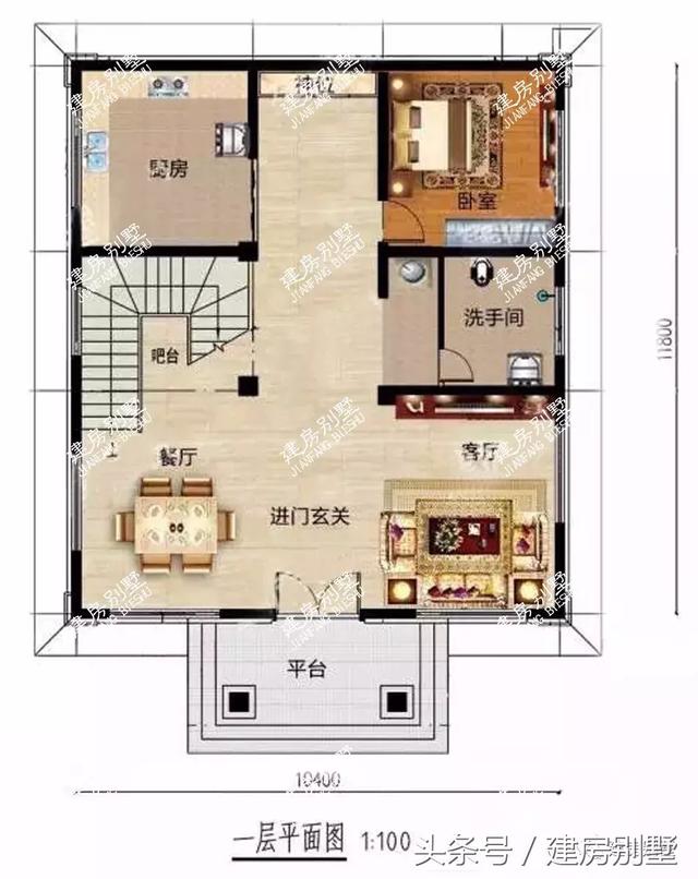 豪華四層復(fù)式別墅設(shè)計(jì)圖，配有茶室，不得不說(shuō)建一棟好房子是讓幾代人受益的事
