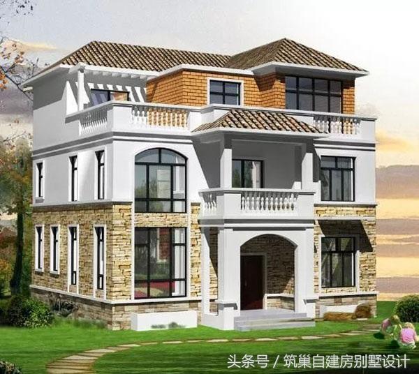農(nóng)村自建別墅圖實(shí)拍案例：11x10米三層自建房設(shè)計(jì)效果圖+平面圖，相當(dāng)經(jīng)濟(jì)適用