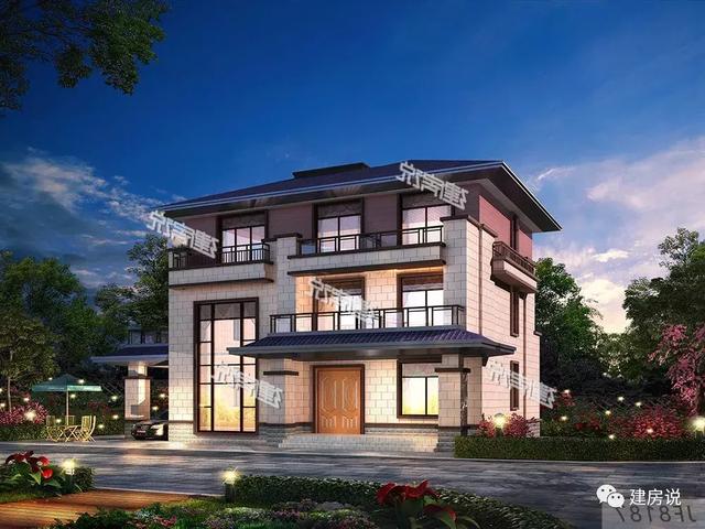 三層新中式農(nóng)村自建房設(shè)計圖大氣優(yōu)雅，戶型合理，提升居住舒適度