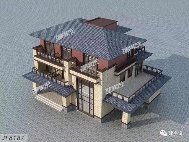 三層新中式農(nóng)村自建房設(shè)計圖大氣優(yōu)雅，戶型合理，提升居住舒適度