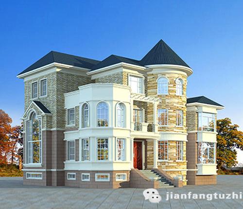 復(fù)式三層地中海風格別墅設(shè)計圖，豪華大氣