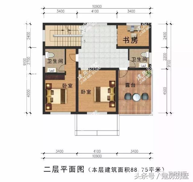 兩層別墅圖跟五六十萬的別墅相比絲毫不差，簡單實用