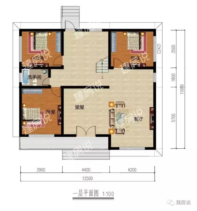 造價18萬的三棟小別墅，帶堂屋車庫老人房，外觀美，為農(nóng)村生活量身定制