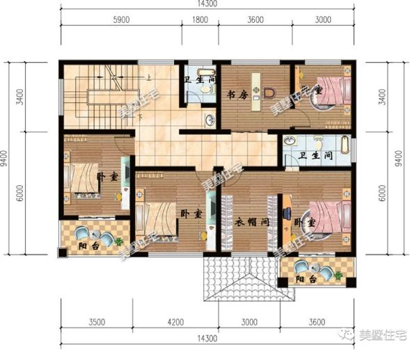 二層別墅14X9米，5室4衛(wèi)還帶車庫，超小進深也能造好房。