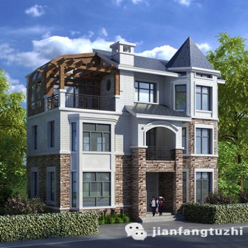 三層特色歐式城堡別墅圖，戶型精美大氣，40萬(wàn)2廳6室?guī)ш?yáng)光房休閑房套房